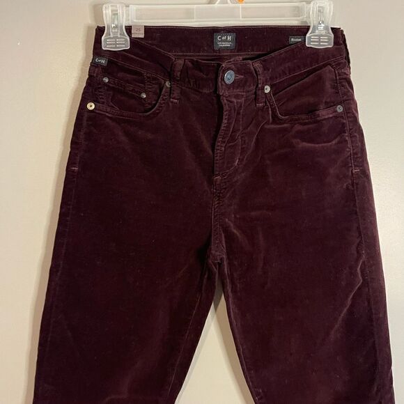 Citizens of Humanity The Rocket High Rise Skinny Burgundy Velvet | SZ 25 - Picture 6 of 13